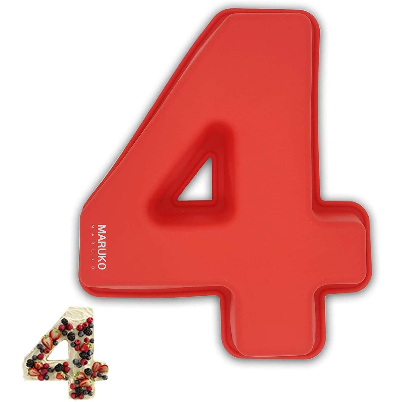 Number Cake Tins Silicone, Number 4 Cake Tin Mould, 10 inch 3D Large Silicone Number Cake Moulds, Baking Pans for Birthday and Anniversary, BPA Free, Non-Stick