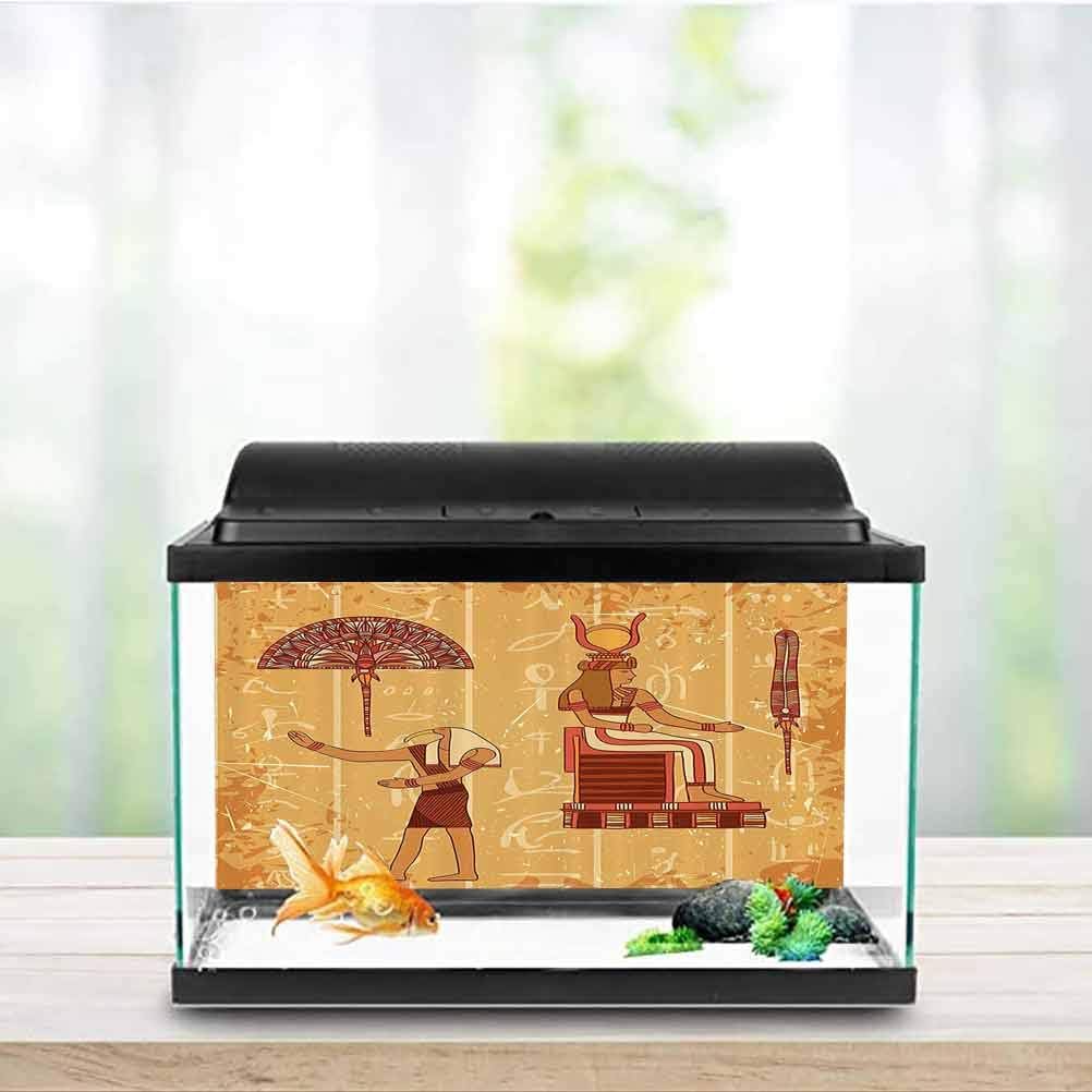 Egyptian Fish Tank Decor Ancient Hieroglyph with