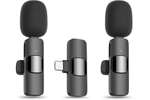 MAYBESTA Wireless Lavalier Lapel Microphone for iPhone 15 Series/Android/Laptop - Bluetooth Mini Phone Microphones for Video Recording - 2 Clip on Mics with USB C Interface for Tiktok YouTube Vlog