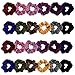 Madholly 24 pieces Velvet Hair Ties, Super Soft Velvet Hair Scrunchies Set, Durable Stay in Place Elastic Velvet Hair Accessories Hair Bands Ropes in 12 Different Colors
