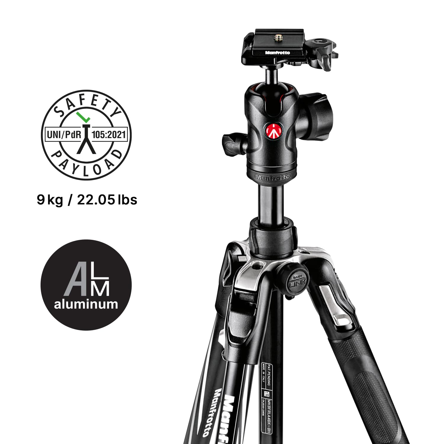 Manfrotto Befree Advanced Camera Tripod with Lever Closure, Portable and Compact Travel Tripod Kit with Ball Head, Aluminum Tripod for DSLR Reflex and Mirrorless Cameras, Camera Accessories