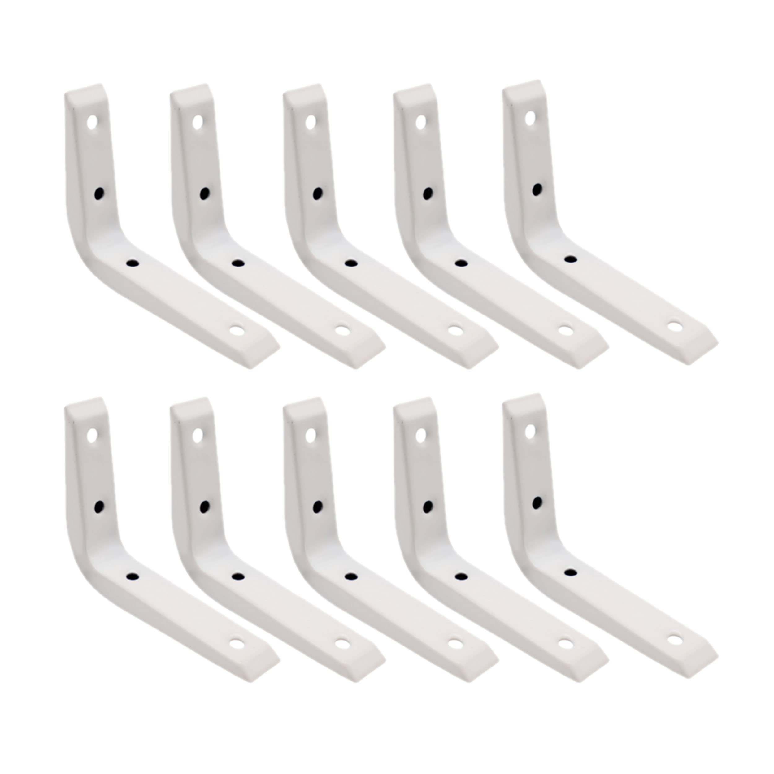 Strong Shelf Bracket Reinforced 100x75mm White Pack of 10 EAI Brand (10)