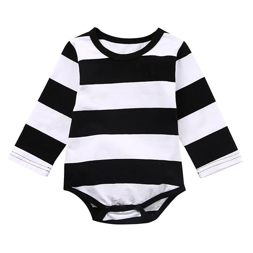 black and white striped baby romper