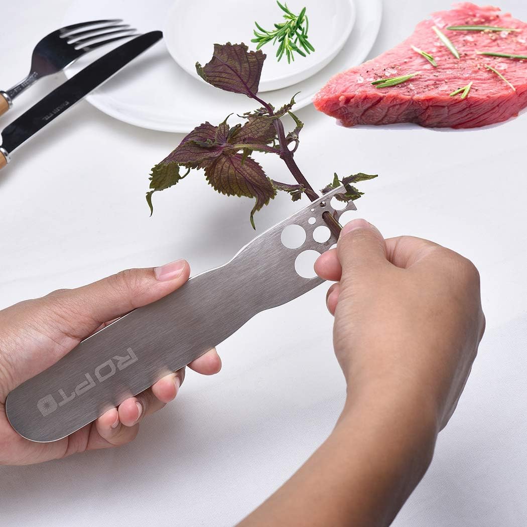 Stainless Steel Leaf Herb Stripper, LooseLeaf Kale, Chard, Collard Greens Kale Razor and Kitchen Herb Stripper: Kitchen & Dining