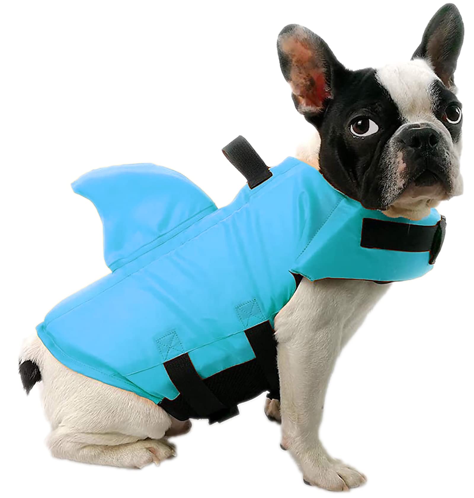 Photo 1 of Shark Fin Life Jacket for Dogs, Cats, Cute Puppy Float, Life Jacket for Cat, Dog Life Vests for Swimming, Floats for Dogs Blue Size S