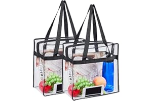 CLEARWORLD Stadium Approved Clear Tote Bag, Stadium Security Travel & Gym Clear Bag12"x6"x12"