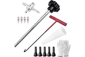Xacsuwiql Quick Change Tire Valve Tool Kit Tire Valve Stem Valve Stem Tire Valve Stem Core Quickly Replacement Tool Kit, 13PC