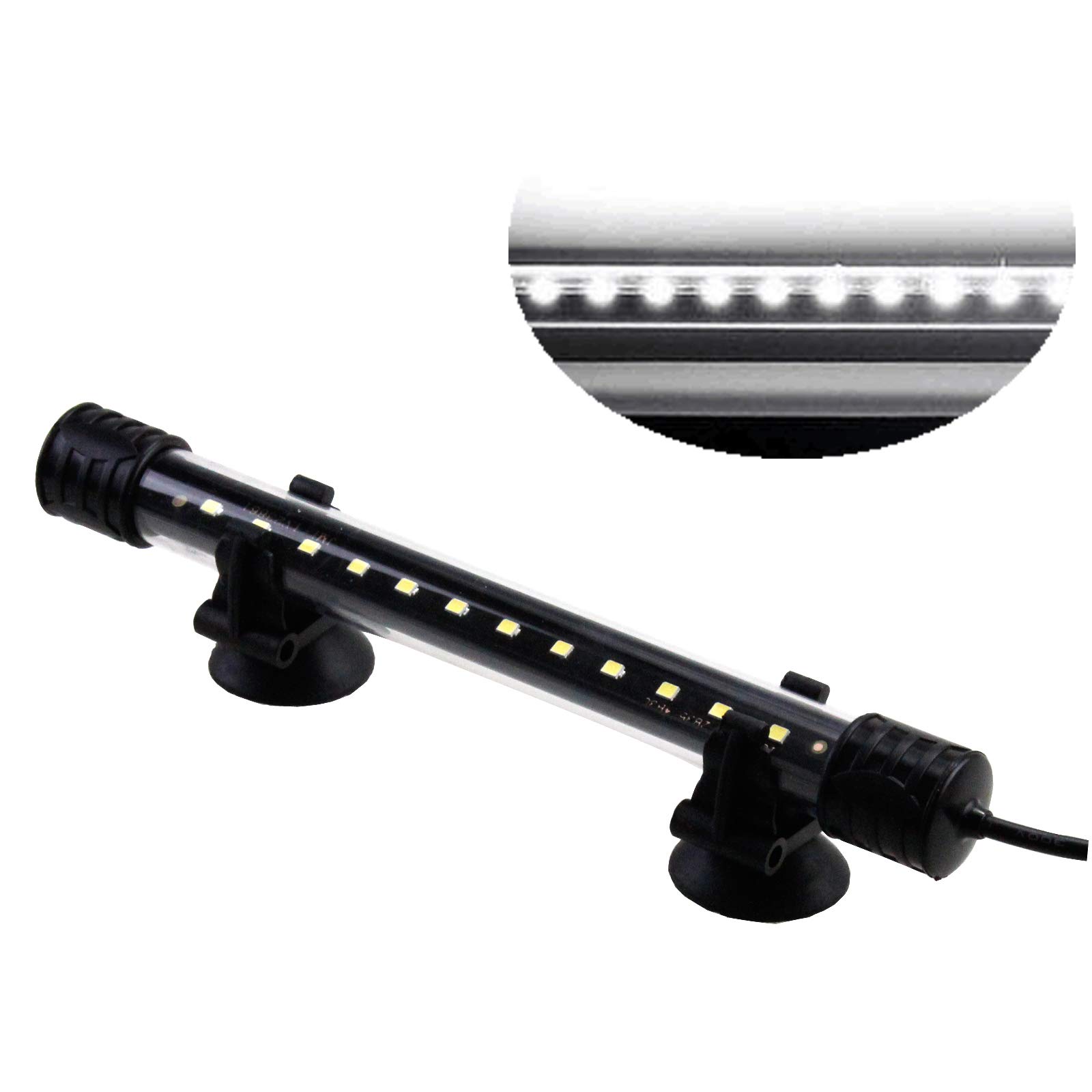 AQUANEATAquarium LED Submersible Light Fish Tank Refugium Waterproof Light 31" White Underwater Strip Lamp