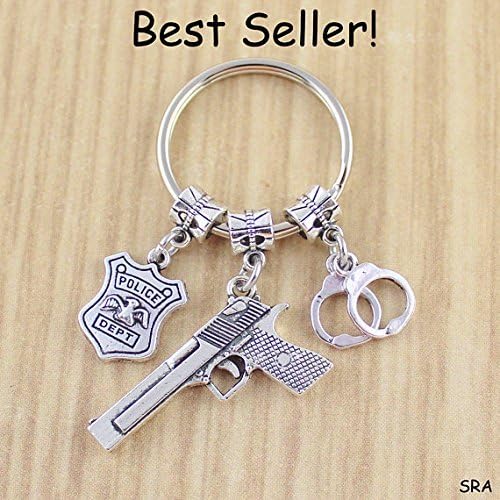 Unisex Police Academy Graduation Gift • Police Keychain • Gun Keychain • Gift For Police Officer • Hand Cuff Keychain • Bullet Keychain