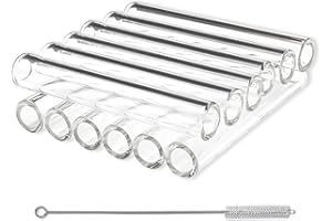 12 Pcs 3 Inches Borosilicate Glass Tubes, Gtysmox 12mm Diameter 2mm Thickness Clear Glass Tubing with 1 Cleaning Brush for DIY Making Glass Crafts
