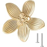 TKWINKT Flower Drawer Knobs Flower Cabinet Knobs Zinc Alloy Dresser Knobs 2.4 inch (61mm) Gold Cabinet Door Knobs (8, Gold)