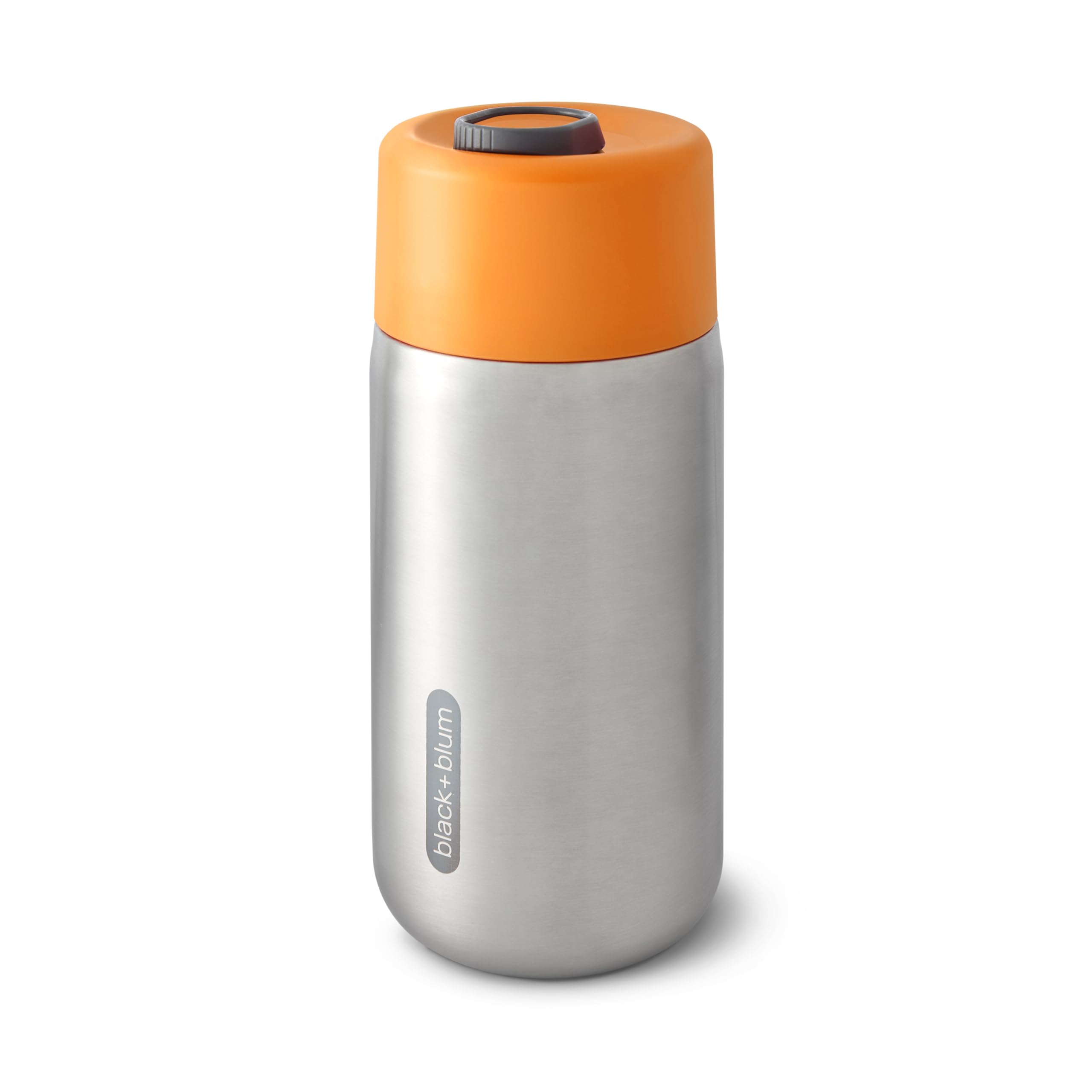 BLACK+BLUM - Travel Cup - 18/8 Stainless Steel Thermal Insulated Travel Coffee Cup with Leak Proof, Lockable Lid - Keeps Hot for 4 hrs, Cold for 8 hrs, Orange - 340ml