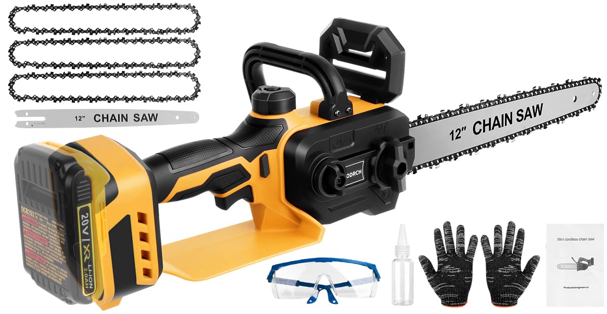 Photo 1 of *MISSING PARTS*Mini Chainsaw Cordless Compatible for Dewalt 20V Battery (Without Battery) 12 Inch Handheld Brushless Electric Chainsaw with Auto Oiler & Security Lock, for Wood, Trees Cutting (Tool Only)