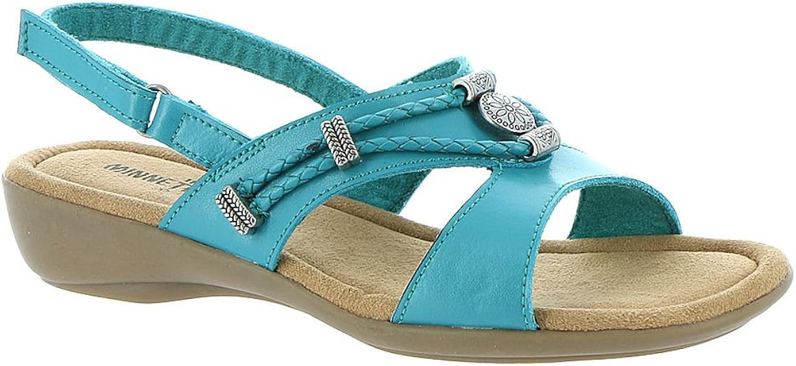 Amazon.com | Minnetonka Silvie Slingbck Women's Sandal 8 B(M) US Turquoise-Turquoise | Shoes