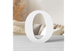 Zaruatu 6 Inch White Wood Letters Unfinished Wood Letters for Wall Decor Decorative Standing Letters White Block Letters for Wall Decoration for Craft Home Party Projects (O)