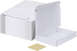 MEBRUDY 11x8x2 Inches Shipping Boxes Pack of 25, White Corrugated Cardboard Box for Mailing Packing Literature Mailer