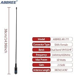 ABBREE AR-771 Ham Radio Antenna Dual Band VHF/UHF