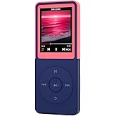 GOPOSOO MP3 Player with Bluetooth – Portable Bluetooth Mp3 Music Player,EQ,Breakpoint Play,Shuffle/Repeat,Music by Artist/Album/Style,FM Radio,Recorder,E-Book,SD Card Slot (Pink,16GB)