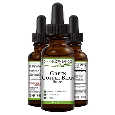 Green Organics Green Coffee Bean Liquid Extract Weight Loss Supplements | Suppresses Appetite | Boosts Metabolism | No Preservatives, No Additives | 100% Natural | 2 Fl Oz