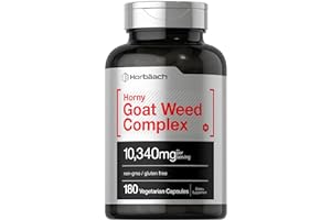 Horbäach Horny Goat Weed Complex | 10,340 mg | 180 Capsules | Vegetarian, Non-GMO, and Gluten Free Formula with Tribulus, Mac