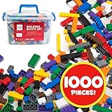 Best Choice Products Deluxe 1000-Piece Building Brick Blocks Set w/ Carrying Case, 14 Shapes, 10 Colors - Multicolor