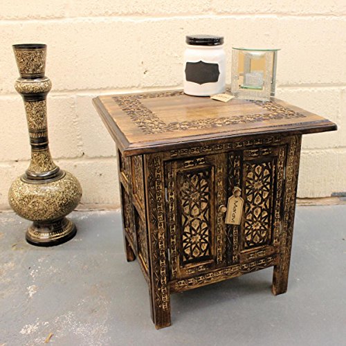 Amazon Com Mehanadi Hand Carved 18 Square Side Table Moroccan