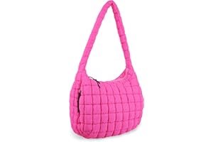 UIXIZQ Quilted Puffer Tote Bag Purse Puffy Crossbody Shoulder Bag,Lightweight Nylon Hobo Bag Puffer Carryall Bag for Women Girl