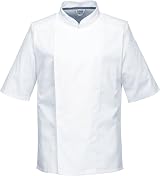 Portwest C738 Chef Jacket MeshAir Short Sleeve Kingsmill Polycotton White XXXL view 1