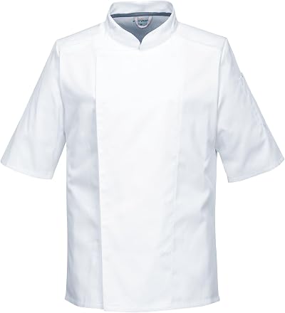 Portwest C738 Chef Jacket MeshAir Short Sleeve Slim Fit White XXL