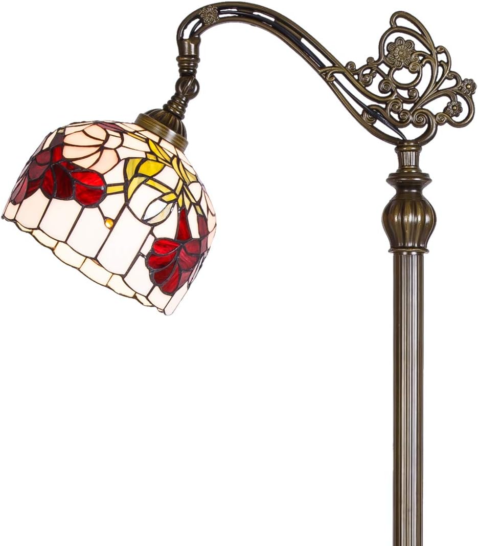 Tiffany Floor Lamp Stained Glass Bedroom Bedside 165cm Arched Corner Lamp (Floor Lamp)