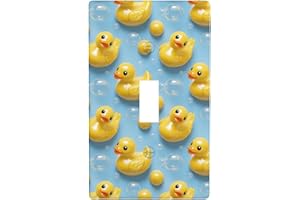 Cute Bright Duck Print Light Switch Cover Plate, Decorative Toggle Wall Plate Covers, 1- Gang Standard Size 4.5" x 2.76", Unb