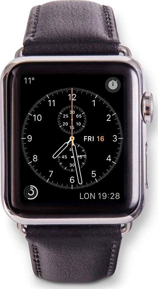 Dbramante 38 mm Copenhagen Watch Strap for Apple - Silver/Black