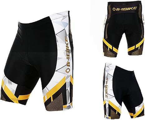 black and orange cycling shorts