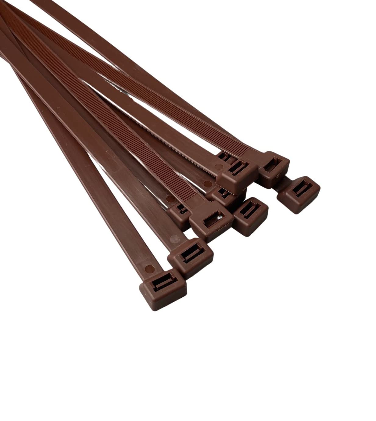 On1shelf® Cable Ties, 650mm x 12.0mm, 25.6" Premium Tie Wraps, Strong and Long Nylon Zip Tie (50, Brown)
