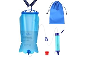 SimPure Personal Water Filter Straw, Portable Water Purifier with 1500L 4-Stage Filtration System, Outdoor Survival Gear for 