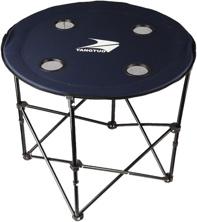 Yangtuo Outdoor Camping Floding Round Table With a Carry Bag (Navy)