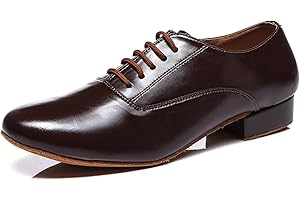 SWDZM Men's Latin Ballroom Dance Shoes Low Heel for Wedding Party Dance Shoes