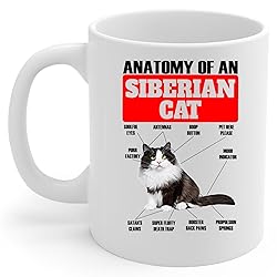 Lovesout Funny Tuxedo Siberian Cat Anatomy Chart