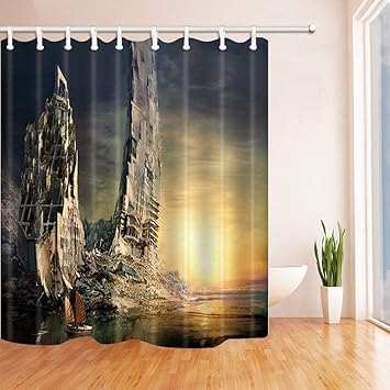 Vrupi Vintage Shower Curtains For Bathroom Navigation Adventure