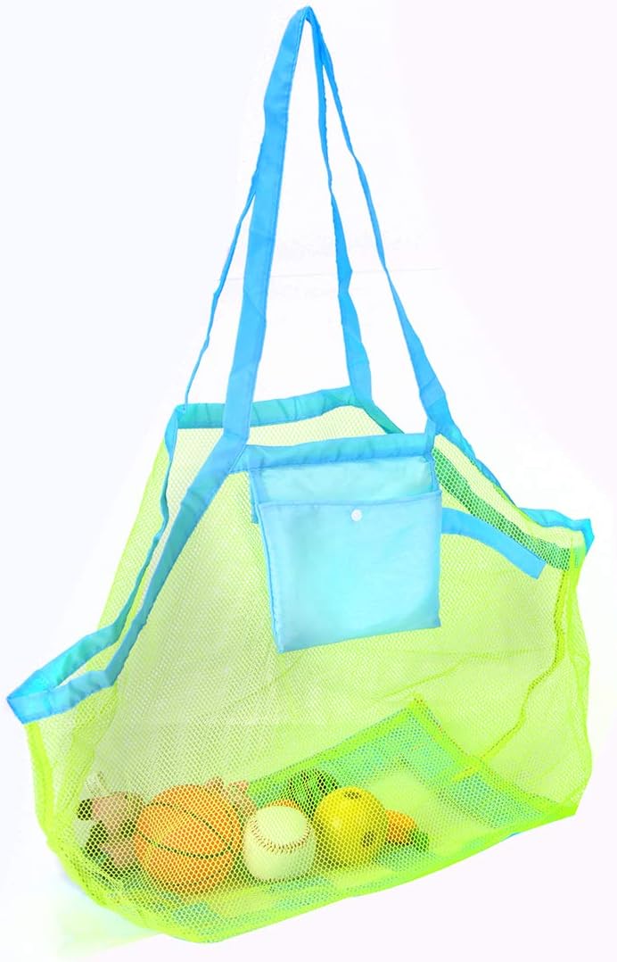 Extra Large Beach Mesh Tote Bag Beach Toys Shell Bag Sand Light-weigh Toy Organizer Storage Bag, Perfect for Holding Children’s Toys