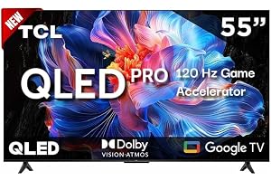 TCL Smart TV 55 inch 2025 55Q5K Google TV QLED 4K Google Assistant | Hands Free Voice Control | Alexa | VisionHDR10+| AiPQ | Micro Dimming | NITS350 | Panel 60 Hz (Renewed)