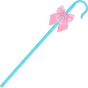 52 Inch Shepherd Staff and Bow Tie Hook Canes with Bowtie for Women Halloween Party Cosplay
