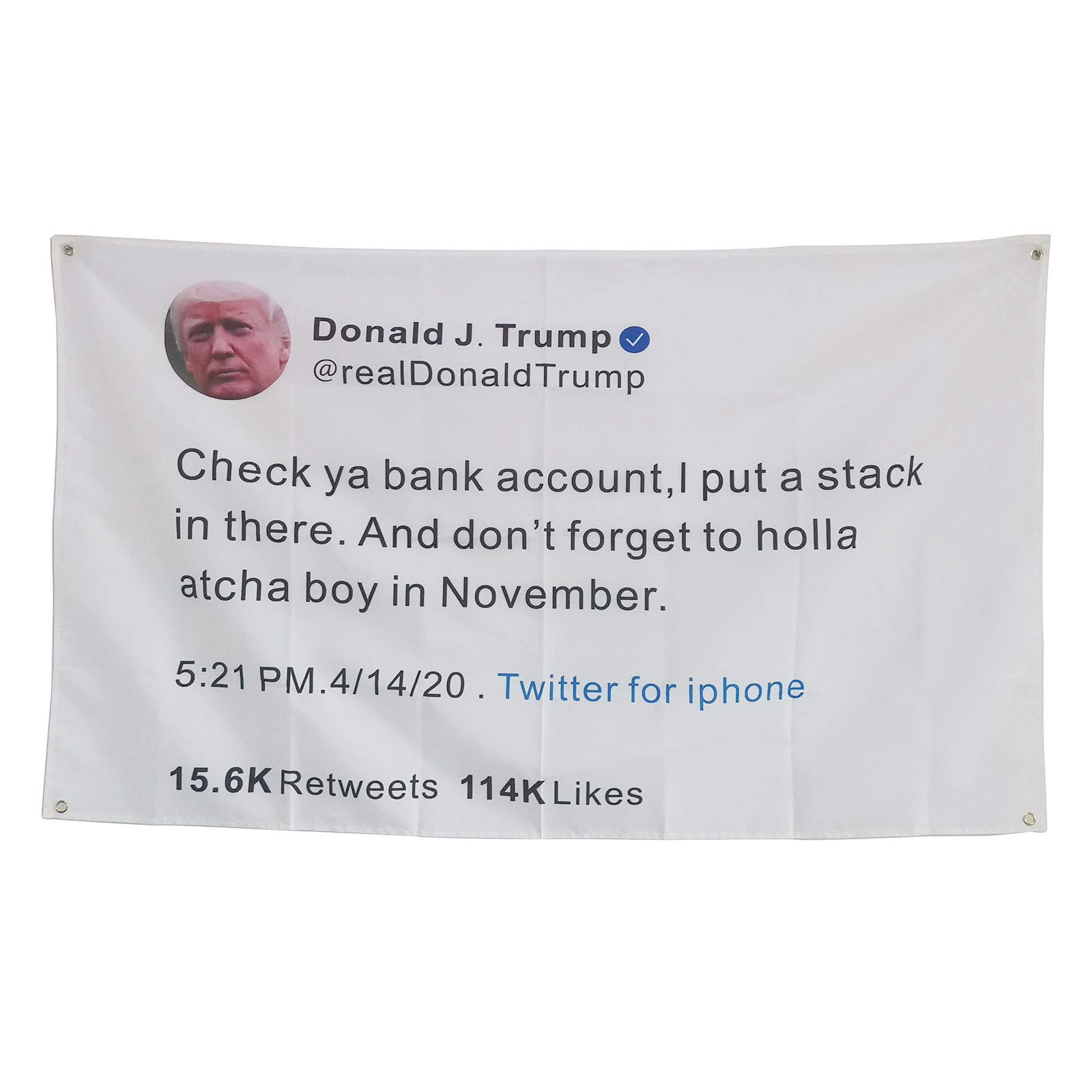 OINEIZ Trump Funny Flags for Room Guys Teen College Dorm, 3x5 Feet Banner Outdoor Meme Cool Flags Boys Man Cave Fun Cheap Party Bedroom Frat House Wall Decor (White-4)