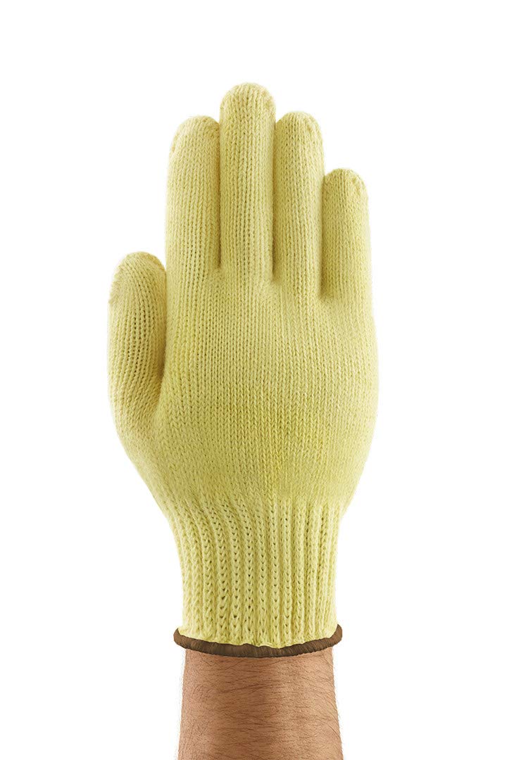 Ansell HyFlex 70-225 Safety Work Gloves, Cut Resistant, Mechanical Protection, Industrial PPE, Yellow, Size S (12 Pairs)