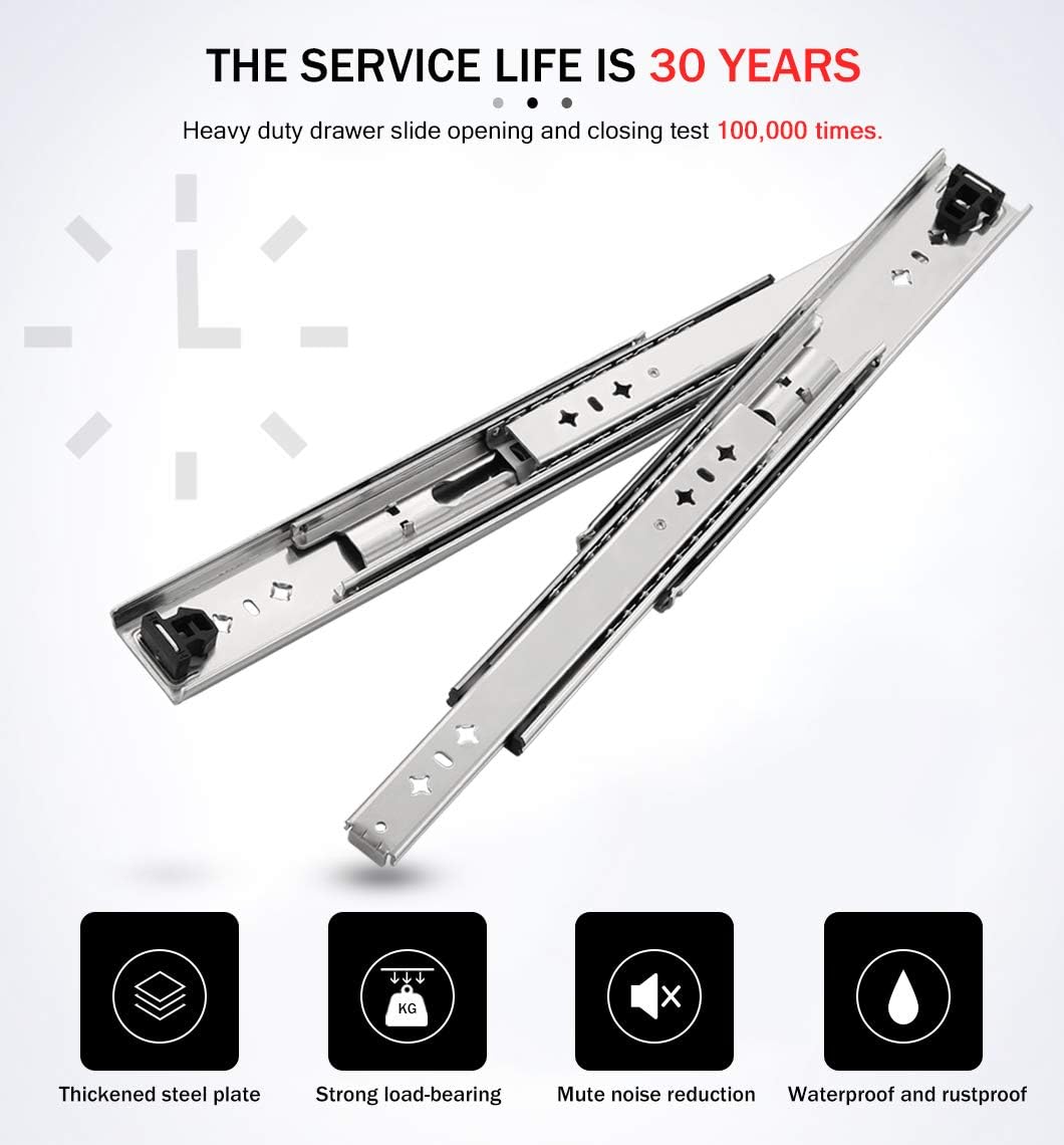 YENUO Heavy Duty Drawer Runners Full Extension Drawer Runners 36 inch(900mm) Ball Bearing Slides