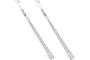 FDCZEYXIOR 2 Pcs 1/2 Inch Wire Pulling Grip Mesh Cable Pulls Cable Pulling Grip Sock Metal Cable Puller Socks Wire Pulling Tools Wire Grip Flexible Snap for Electrical Pulling Grips Light and Heavy Cables