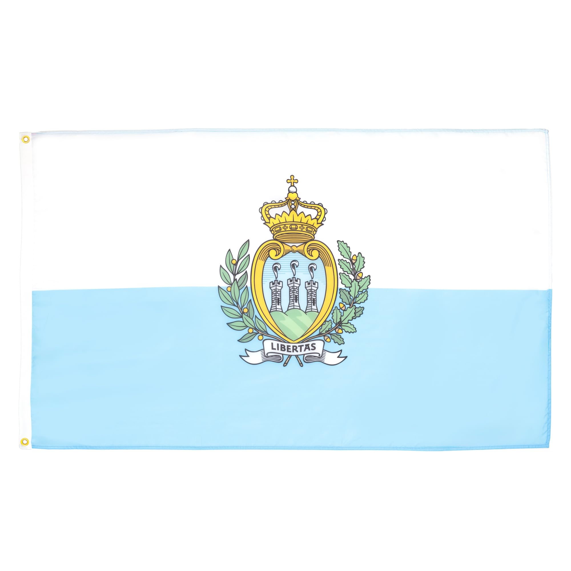AZ FLAG - San Marino Flag - 3x5 Ft - 100D Polyester Sammarinese Banner with Two Metal Grommets - Fade Resistant - Vivid Colors - 3' x 5' Feet - 150x90 Cm — image 1