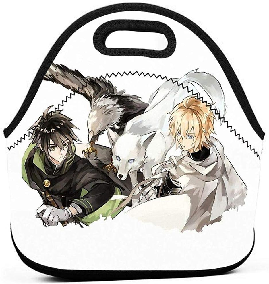 Grocery Container,Lunch Tote Bag,Lunch Holder,Outdoor Totebox,Storage Bag,Owari No Seraph Seraph of The End Mikaela Hyakuya Yuuichirou Hyakuya Picnic Bags,Portable Carry Tote,Reusable Lunch Box,Lunc