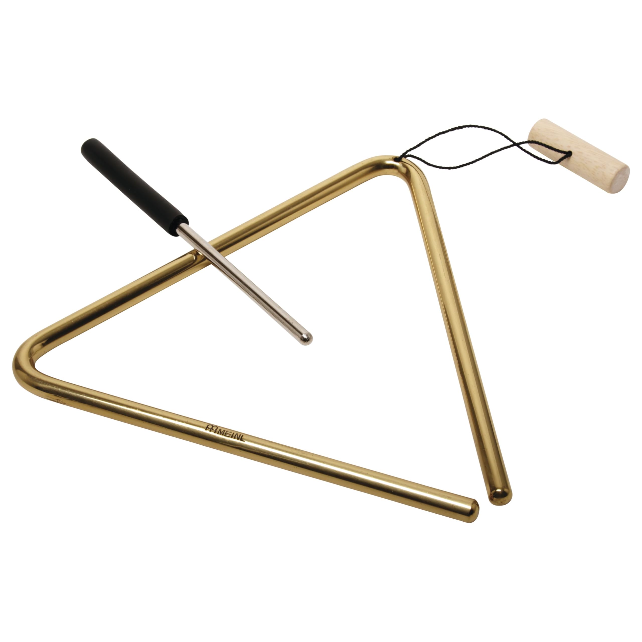 Meinl Percussion Brass Triangle Instrument - Large Sound Triangle with Holder - Diameter 8 Inches - Including Beater - Brass, Gold (TRI20B)