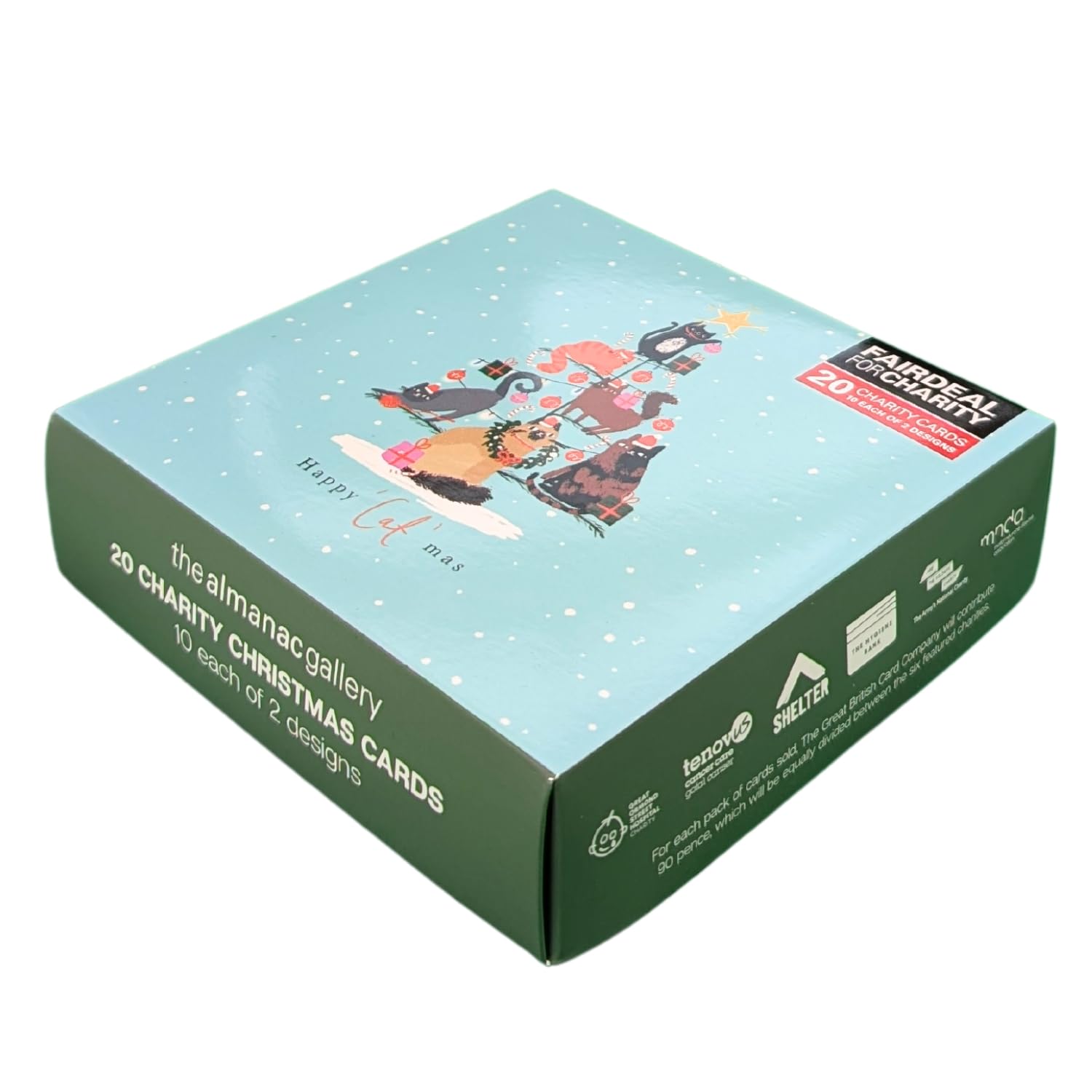 Box of 20 Cats Catmas & Dog Woofmas Fairdeal Charity Christmas Cards Boxed Xmas ATBX0192